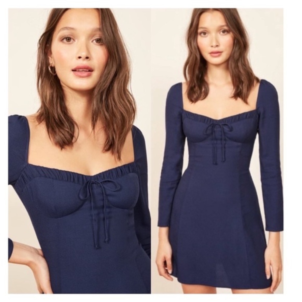 Reformation NWT Sydney Mini Dress Size 8 Danube